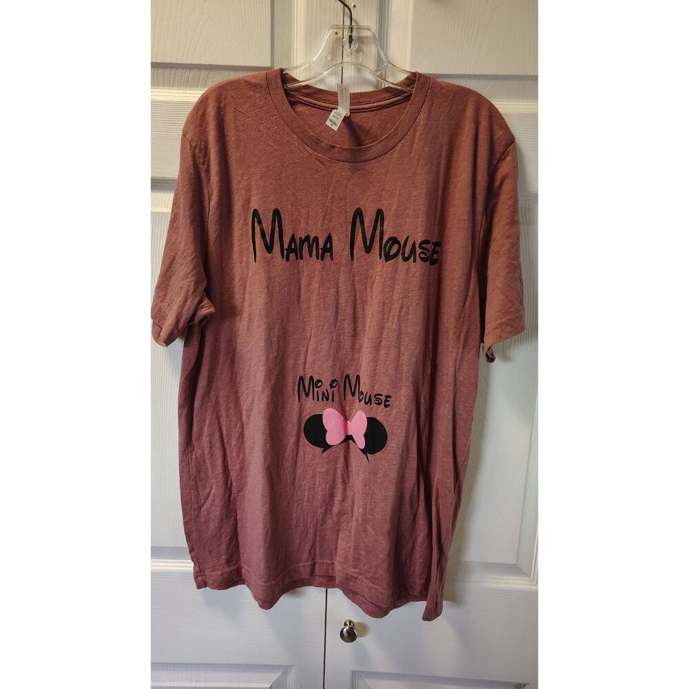 Bella Canvas Mama Mouse Mini Mouse Maternity T-Shirt XL Mauve Pink Disney Trip